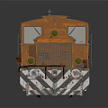Orange Vintage Train 3D Rendered With Realistic Textures And Details