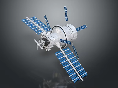 Space Station Satellite With Solar Panels And Orbital Module For Cosmic Exploration 3d model