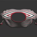 Stylish Long Sleeve Crew Neck Sweater With Red and White Stripes And Pink Cuffs Neckline