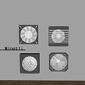Minotli Air Conditioning Fans With Four Different Modern Wall Design Styles 3d model