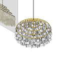 Modern White And Gray Shell Chandelier With Golden Frame Design 3d model