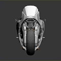 Futuristic Silver Motorcycle With Sleek Metallic Body And Aerodynamic Design