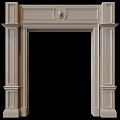 Elegant Ornate Classical Door Frame With Carved Details And Pillar Accents