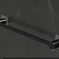 Modern Black Shoe Cabinet With Transparent Fixings On Grey Marble Wall