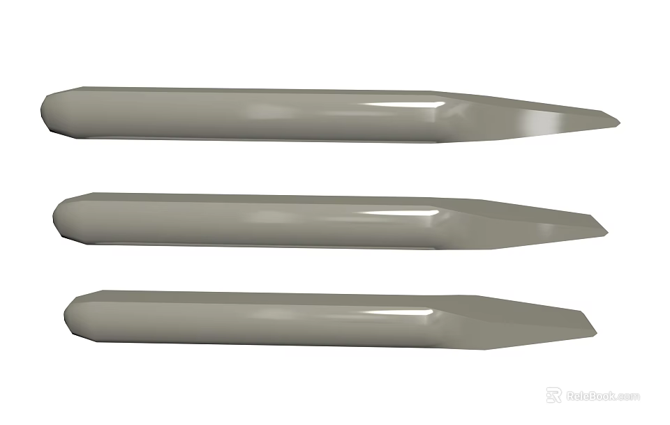 High Quality Hardware Tools Set Of Three Durable Chisels For Woodworking 3d model 