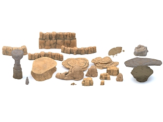 Rock stone rockery natural landscape 3d model