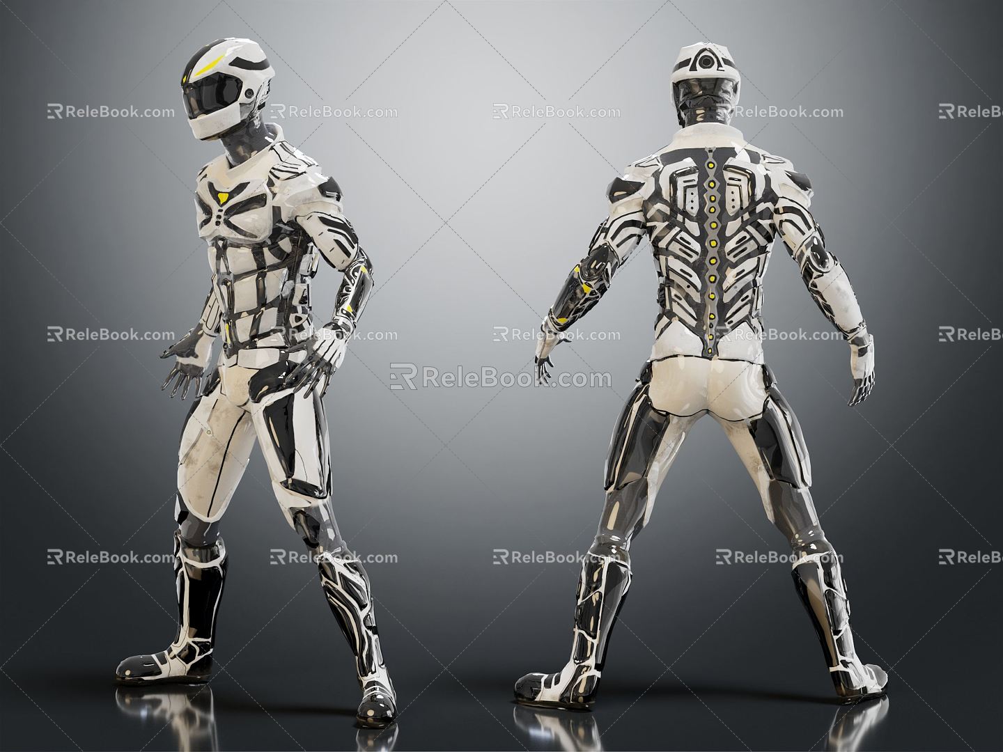 Modern game character sci-fi character space suit 3d model