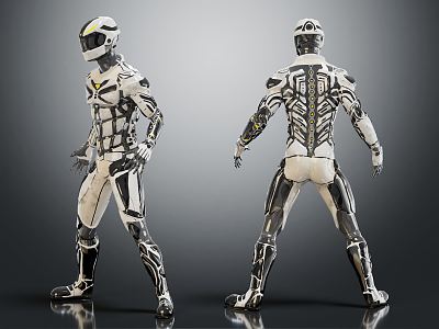 Modern game character sci-fi character space suit 3d model