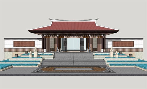 New Chinese Style Gate Minnan Residential Gate 3d model