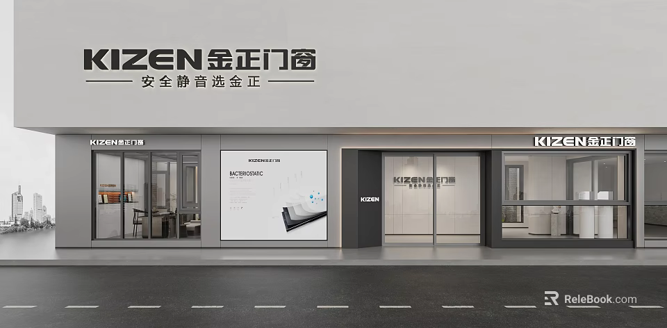 ZEN Jinzheng Doors And Windows Specialty Store With Safe Quiet Products 3d model 