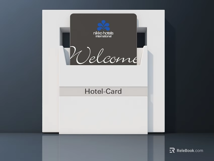 White Hotel Switch Panel With Card Slot And Welcome Message Feature 3d model