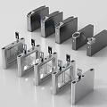 Public Facilities Access Control Turnstiles With Stainless Steel Body Display Screens And Scanning Areas