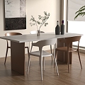 Modern Dining Table Chair Combination Dining Table Chair 3d model