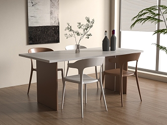 Modern Dining Table Chair Combination Dining Table Chair 3d model