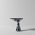 Artistic Modern Coffee Table With Sculptural Marble Base And Sleek Top Design 3d model
