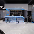 Esports Style Milk Tea Shop with Multiple Game Screens Blue Lighting and Modern Decor