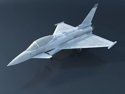 Modern Sleek Silver Fighter Jet Model With Aerodynamic Design On Dark Background 3d model