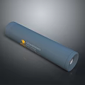 Gray Weapon Cylindrical Component Made Of Engineered Materials With Yellow Logo 3d model
