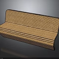 Stylish Woven Bench With Striped Design Wooden Frame Seat And Backrest