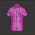 Casual Summer Short Sleeve Shirt Design With Colorful Floral Leaf Pattern