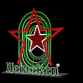 Heineken Red Star With Green Neon Lights Black Background Photo Spot