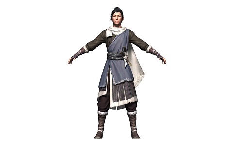 PBR Binding Action Swordsman Handsome Man Swordsman Antique Hanfu Sub-era Realistic Characters 3d model