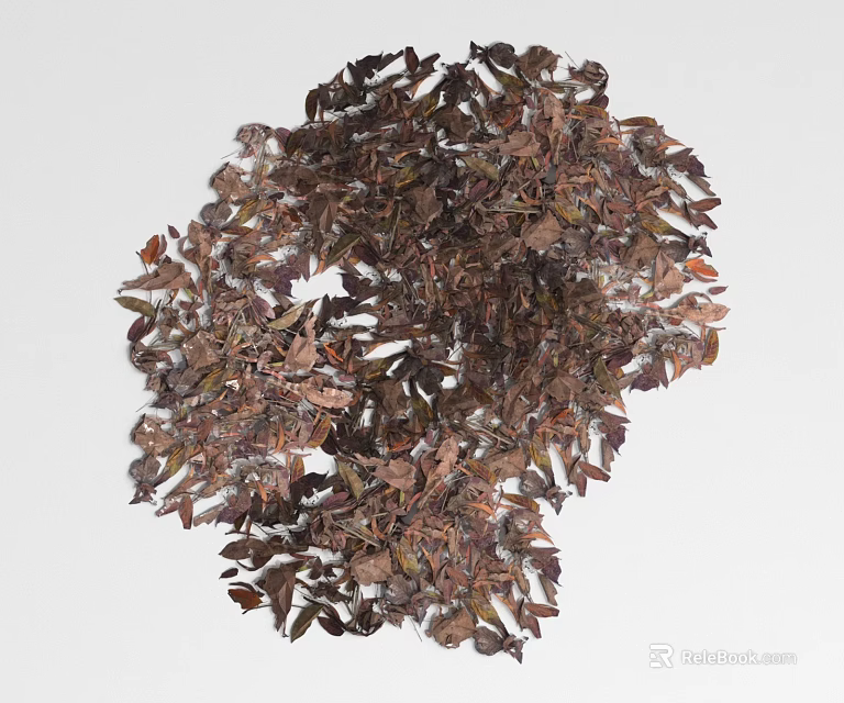 Natural Dried Brown Leaf Ground Cover For Garden Landscaping Use 3d model 