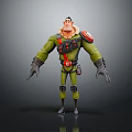 3D Stylish Cartoon Character Wearing Green Uniform With Red Gear And Knee Pads
