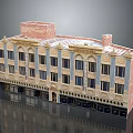 Classical School Building With Red Brick Roof Multiple Floors Large Windows And Decorative Facades