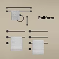Poliform Modern Bathroom Accessories With Black Towel Racks And White Towels