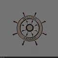 Decorative Ship Wheel With Welcome Aboard Sign For Nautical Home Decor