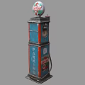 Vintage Texaco Gas Pump With Blue Red Body And Parking Sign Details
