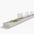Modern Building Facade Design With Waterfall Feature Transparent Panels And Green Plants