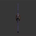 Purple Decorative Sword With Cross Shaped Hilt And Long Sharp Blade