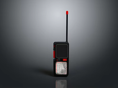 Tactical Self Defense Weapon with Black Body Red Antenna and Digital Display Screen 3d model