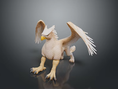 3D Griffin Mythical Creature Model With Spread Wings And Detailed Claws 3d model