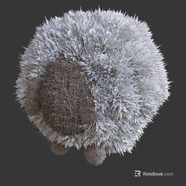 Fluffy Plush Doll With Round Shape And Soft Texture 3d model 