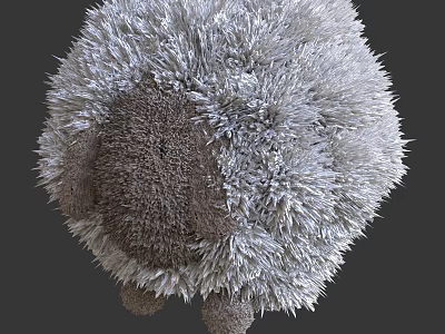 Fluffy Plush Doll With Round Shape And Soft Texture 3d model