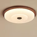 Round Modern Ceiling Light With Layered White Shade And Copper Frame Design 3d model