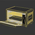 Modern Countertop Electric Oven With Transparent Glass Door Open Rack And Control Panel