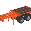 Orange Utility Trailer with Flatbed Structure and Dual Wheels for Cargo Transport
