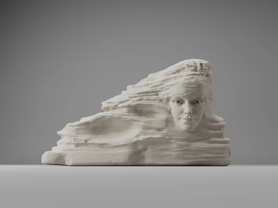 White Sculptural Installation As Roadside Infrastructure Element For Urban Roads 3d model