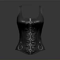 Fashionable Black Corset With Metal Buckles And Straps For Daily Use