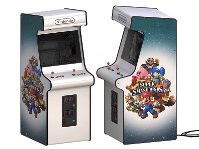 Nintendo Retro Arcade Machines With Super Smash Bros Art For Home Entertainment Appliances 3d model