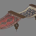 New Chinese Style Curtain Ceiling 3d model