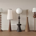Middle style floor lamp combination 3d model