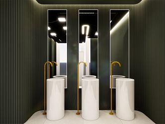 Light Luxury Toilet Public Toilet 3d model