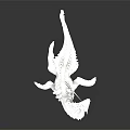 Fantasy Mythical Creature 3D Model With Scaled Body Spiked Back And Winged Limbs