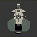 Futuristic Sci Fi Weapon With Beige And Green Mechanical Components Barrel Grip And Tactical Features