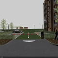 Residential Community Outdoor Parking Lot With Clear Colorful Markings For Orderly Daily Vehicle Parking
